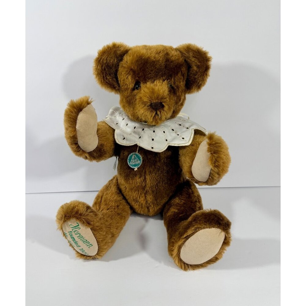 Hermann Mohair 75th Anniversary Teddy Bear # 403 Embroidered Paw & Eyelet Collar